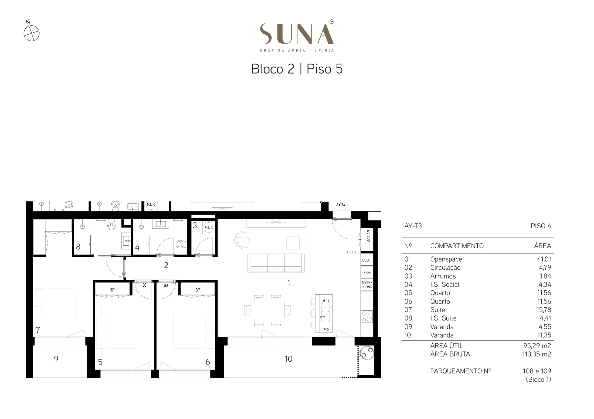 Planta — T3 — Fração AY