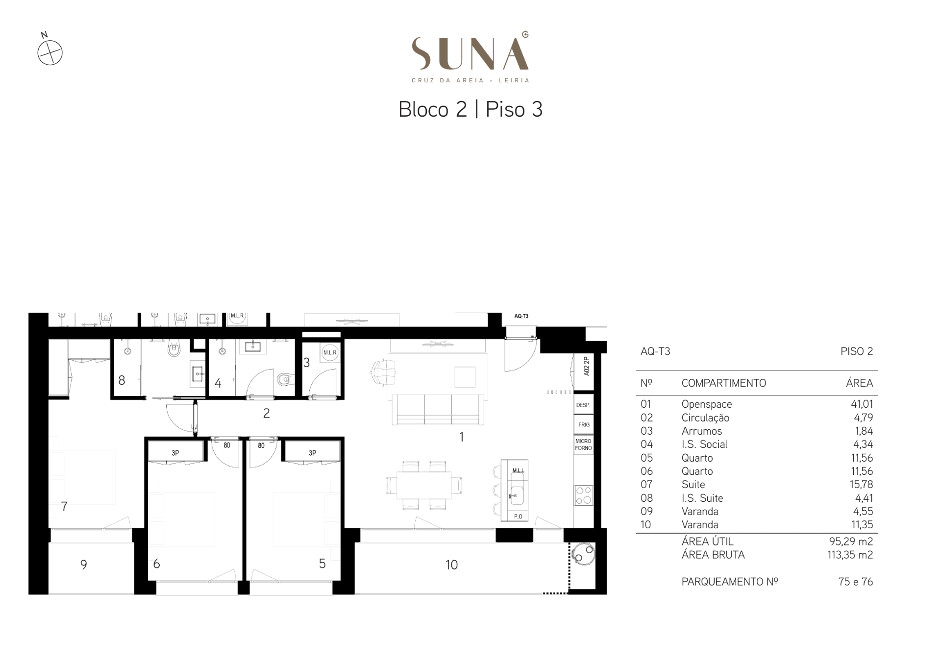 Planta — T3 — Fração AQ