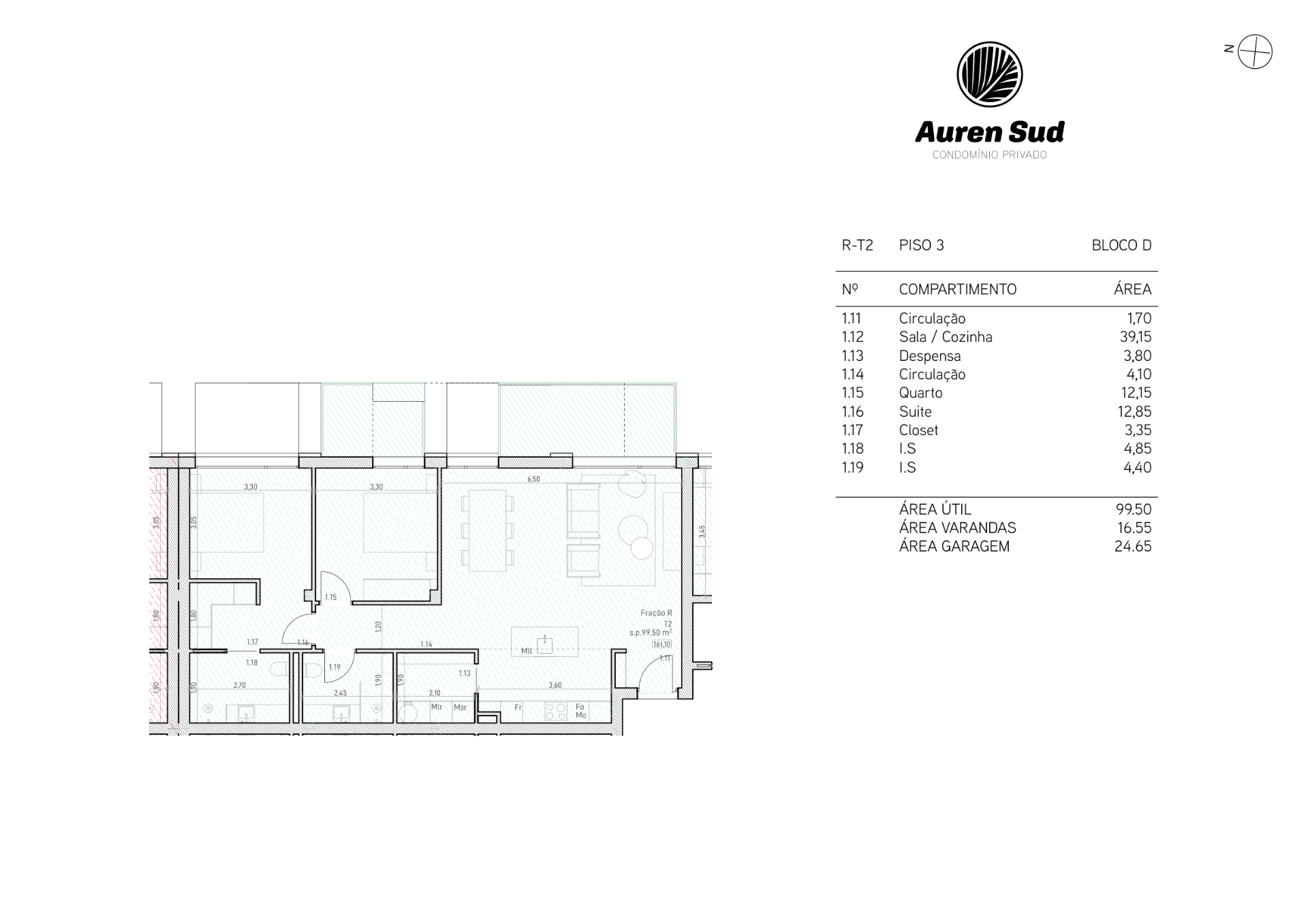 Planta — T2 — Fração AR