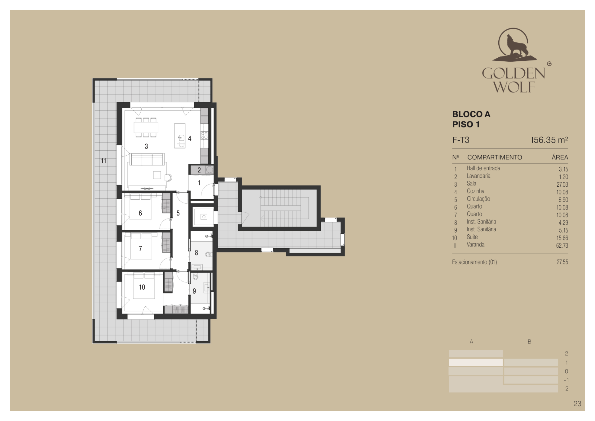 Planta — T3 — Fração F