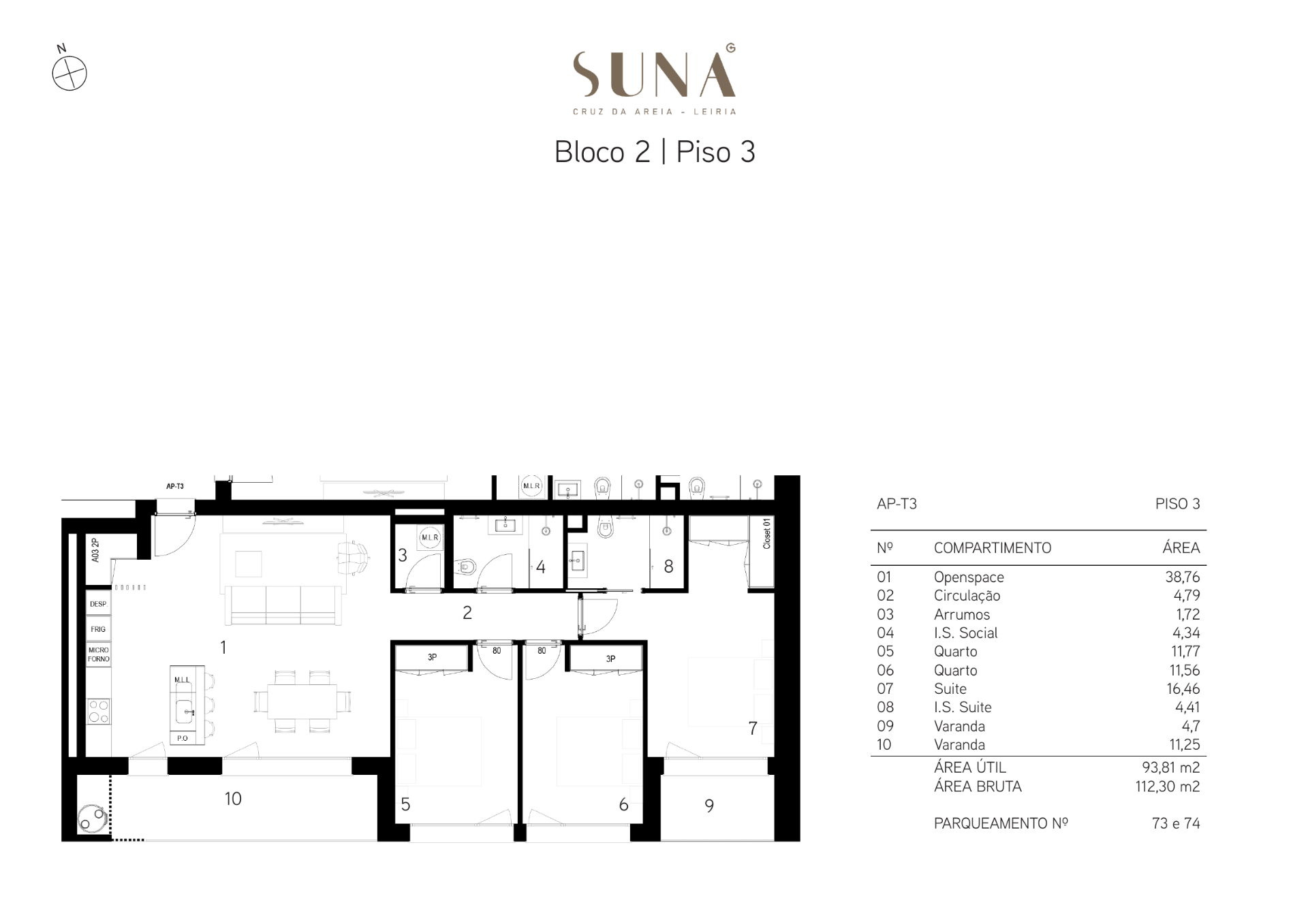 Planta — T3 — Fração AP