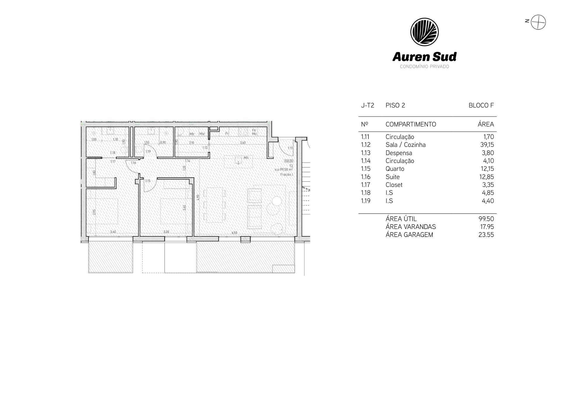 Planta — T2 — Fração BM