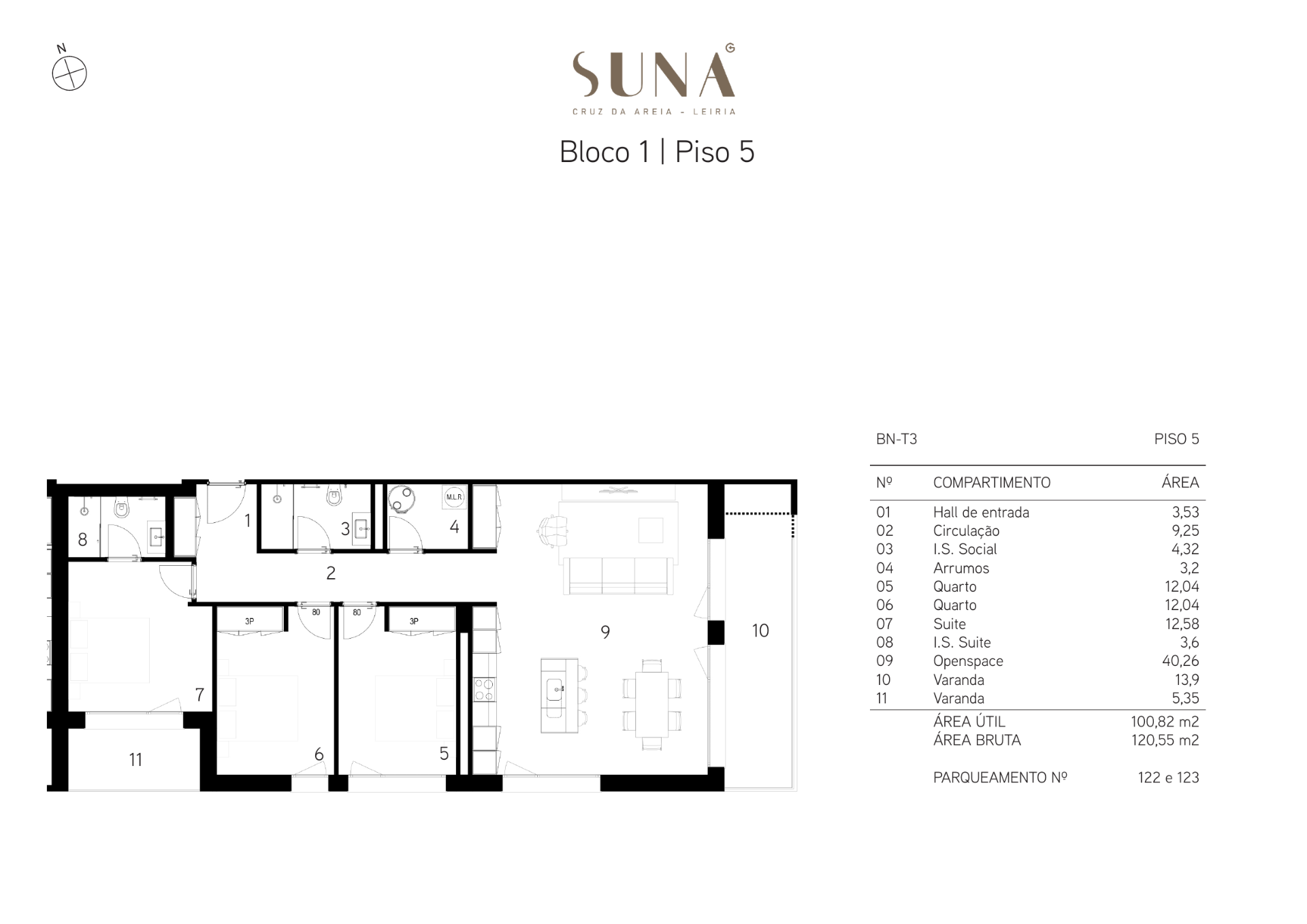 Planta — T3 — Fração BN