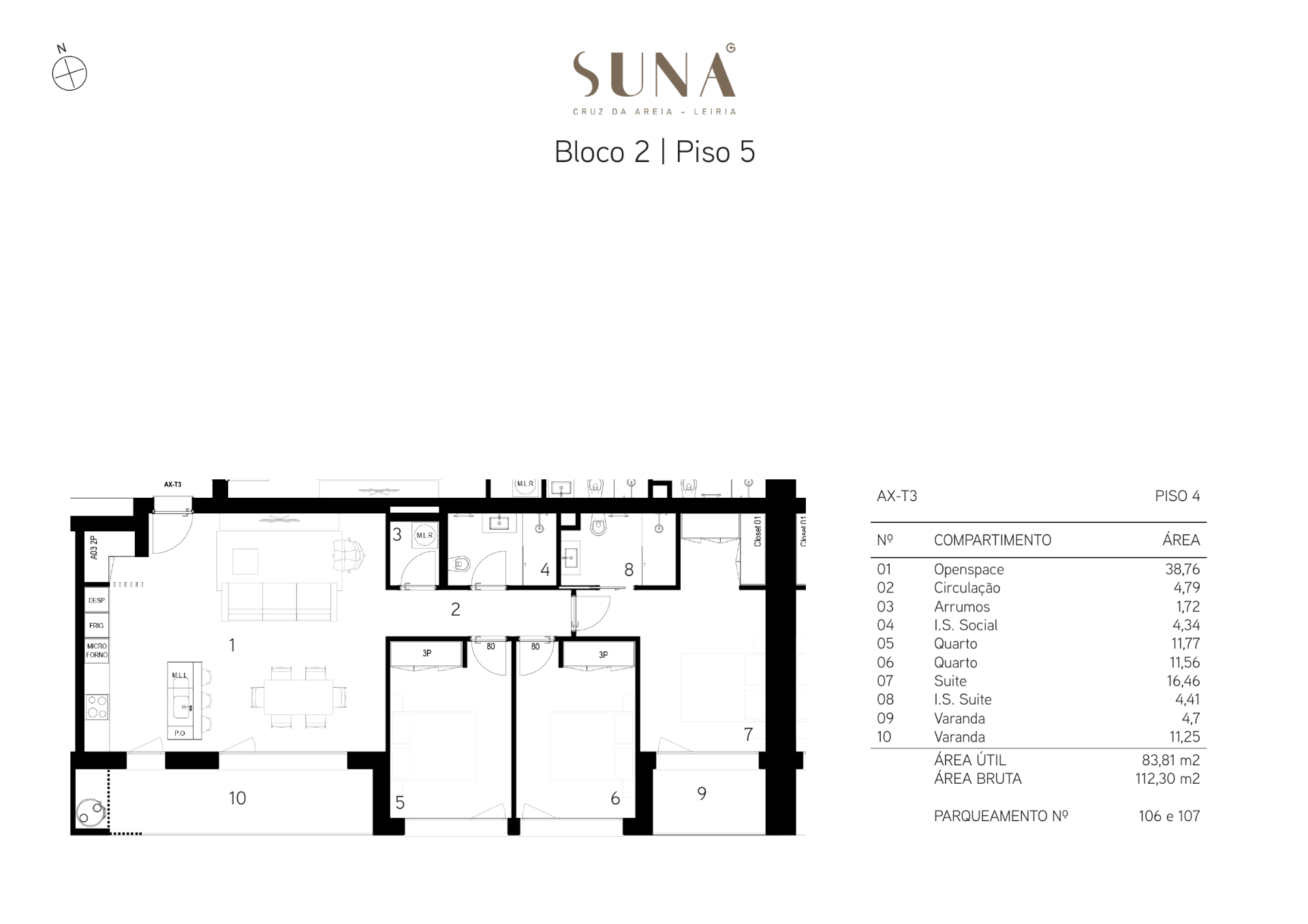 Planta — T3 — Fração AX