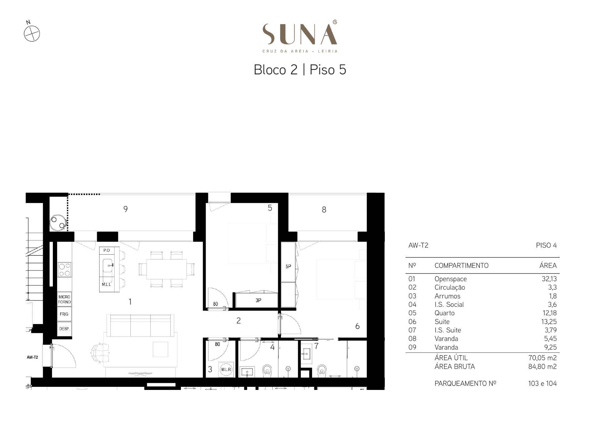 Planta — T2 — Fração AW