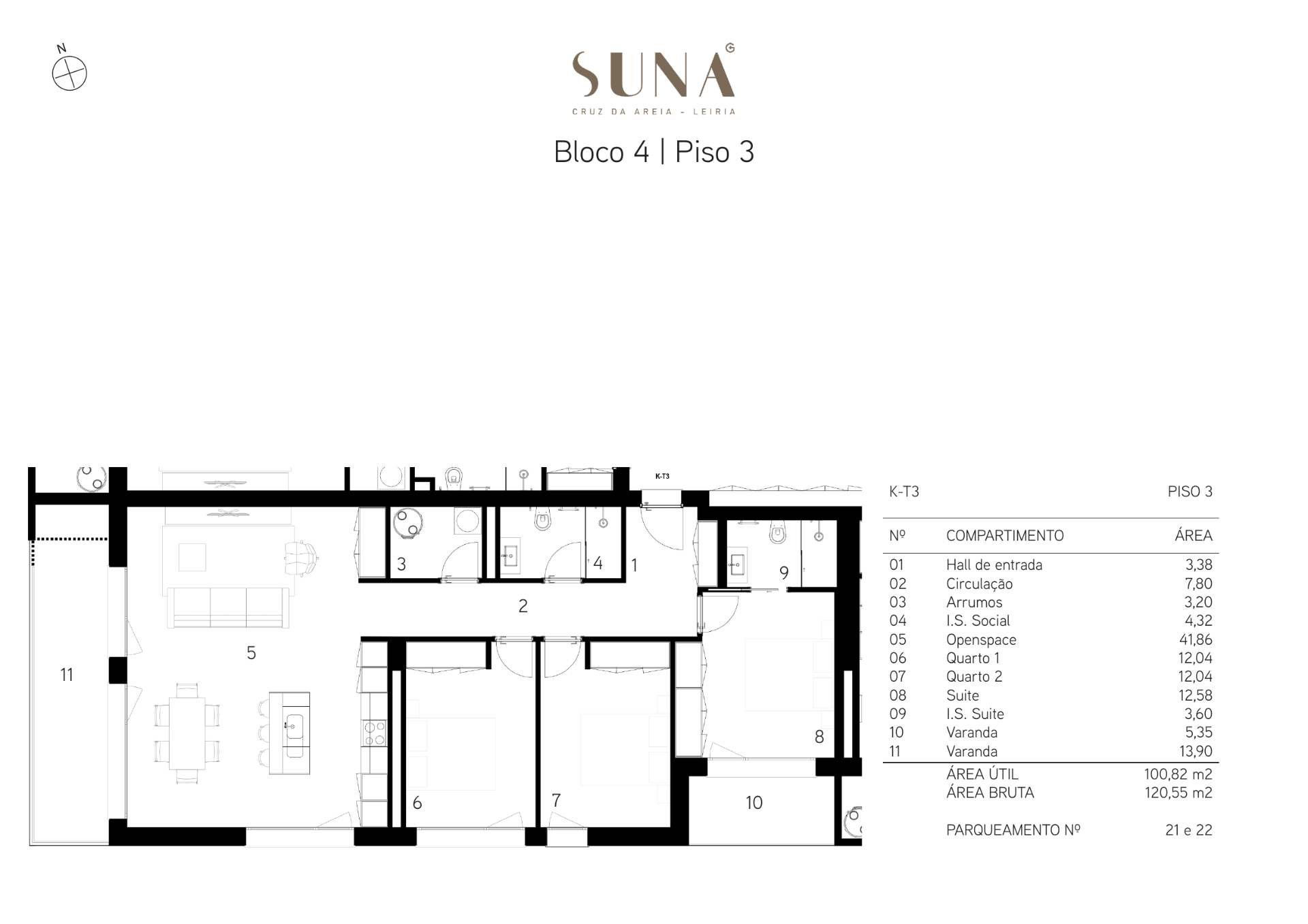 Planta — T3 — Fração K