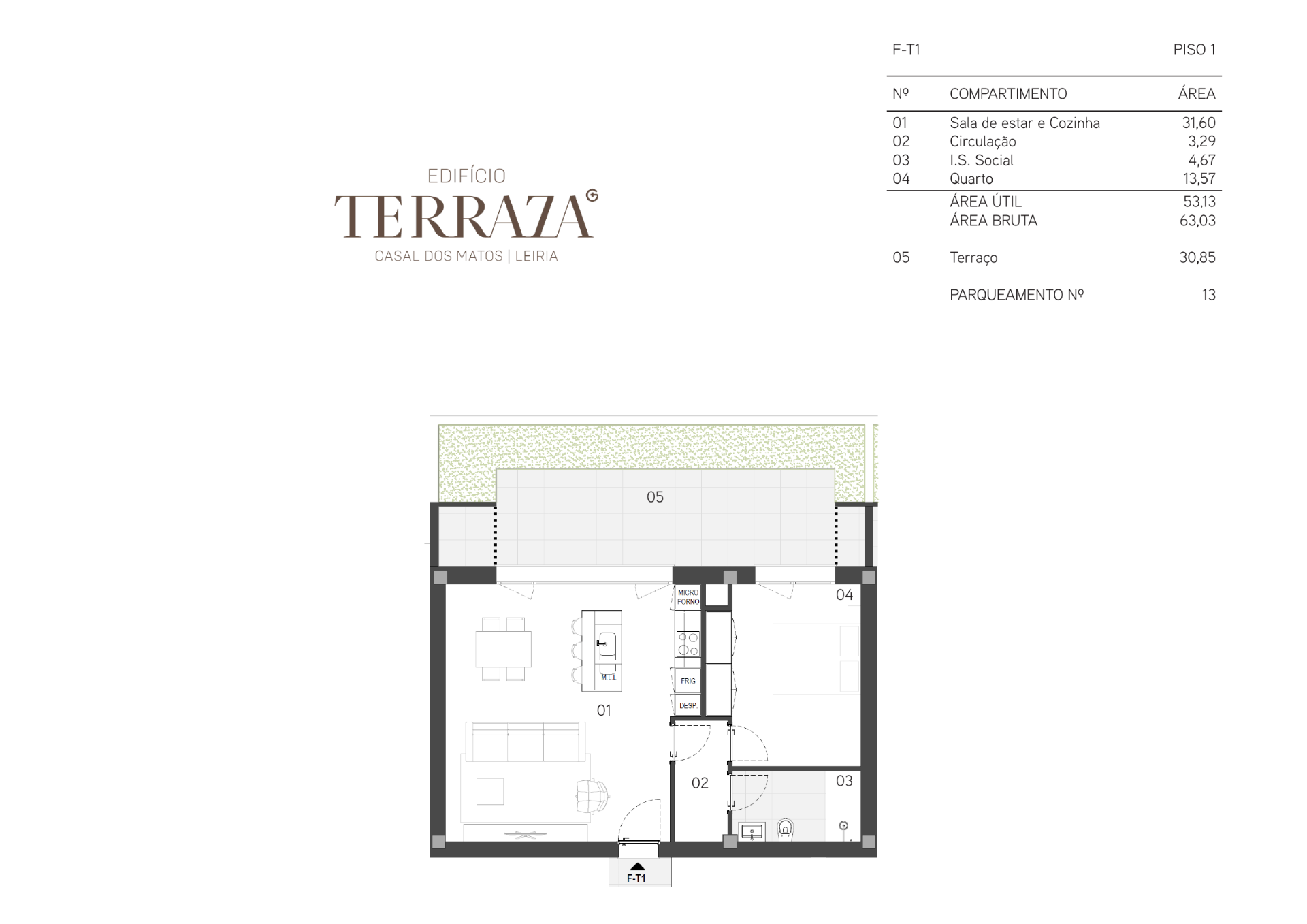 Planta — T1 — Fração F