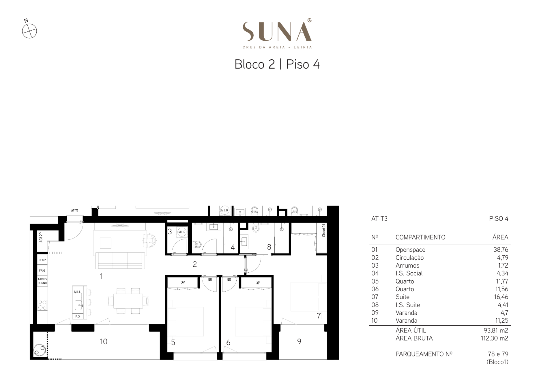 Planta — T3 — Fração AT