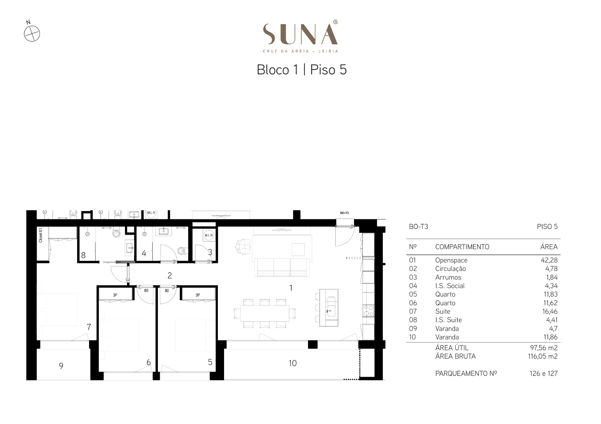Planta — T3 — Fração BO