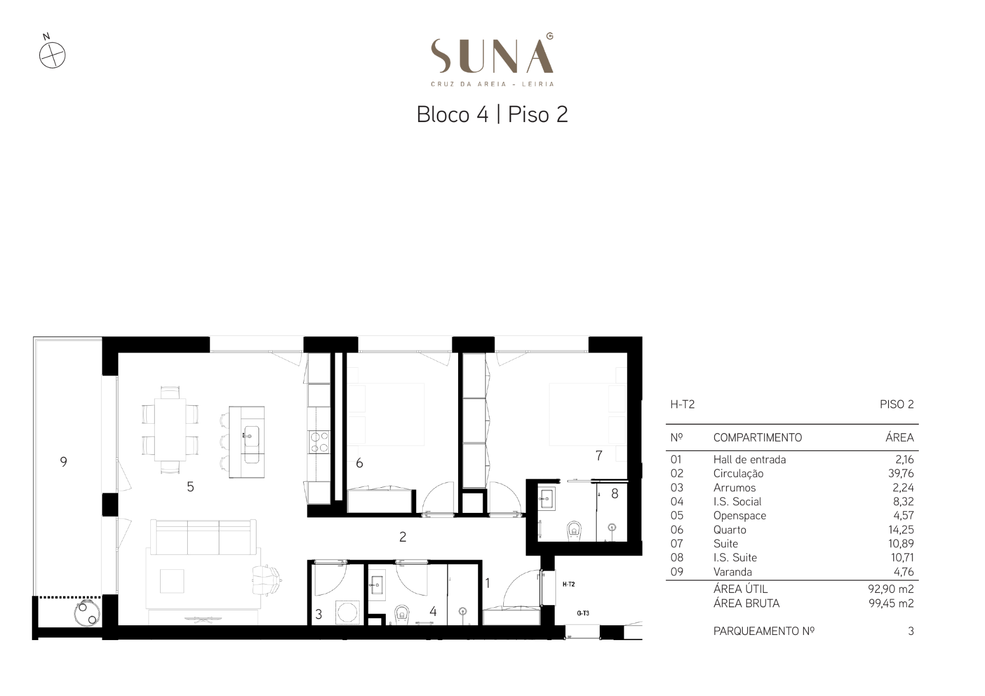 Planta — T2 — Fração H