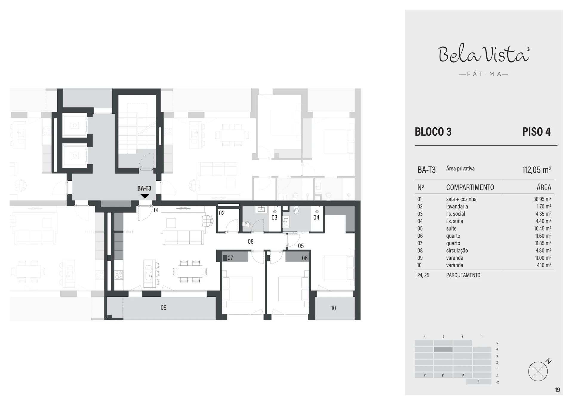 Planta — T3 — Fração BA