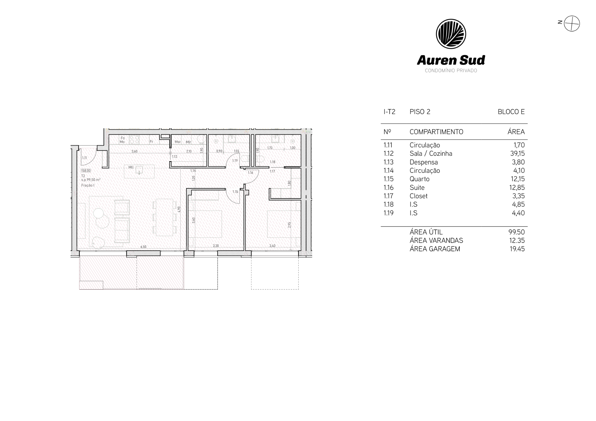 Planta — T2 — Fração BC