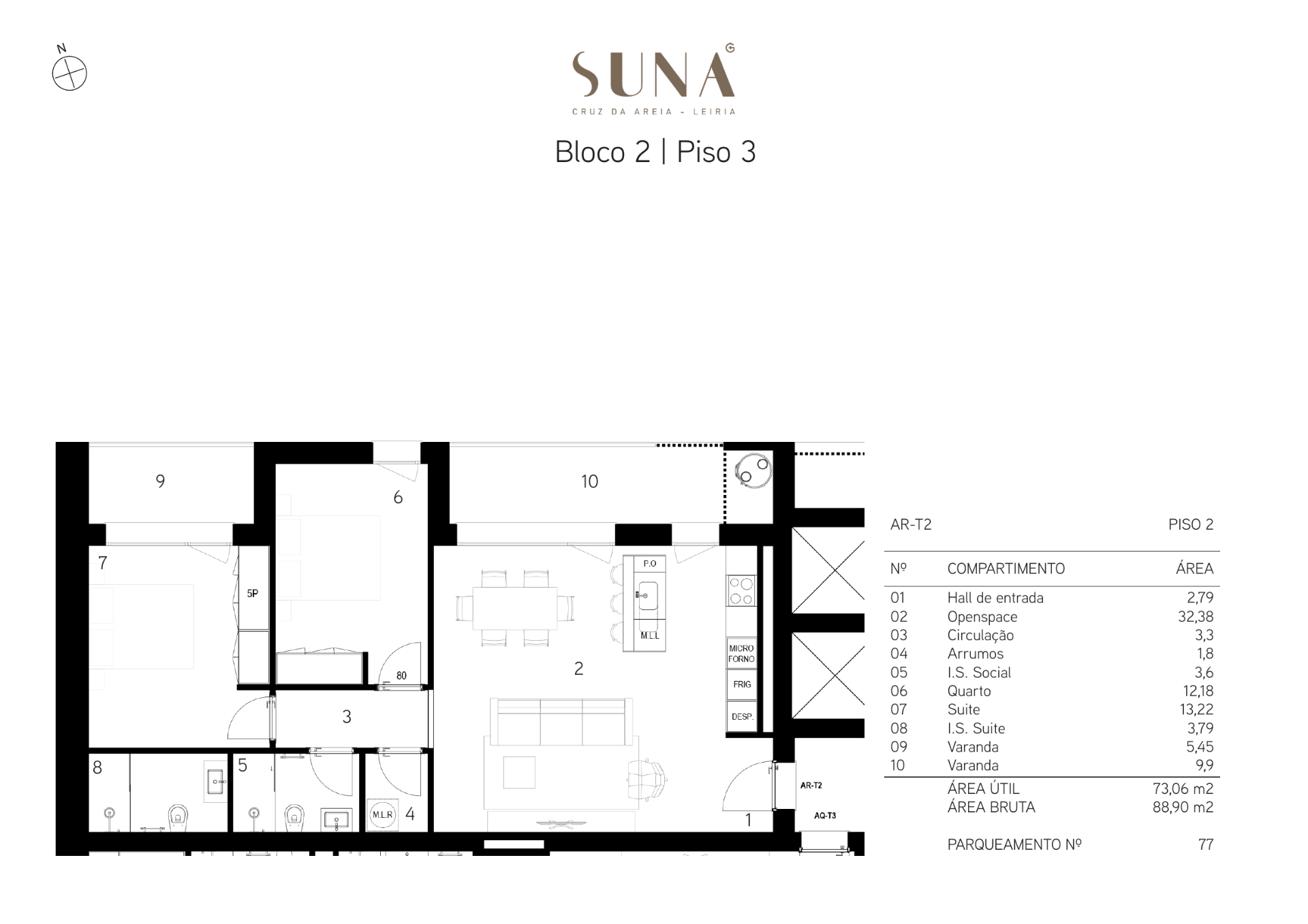 Planta — T2 — Fração AR