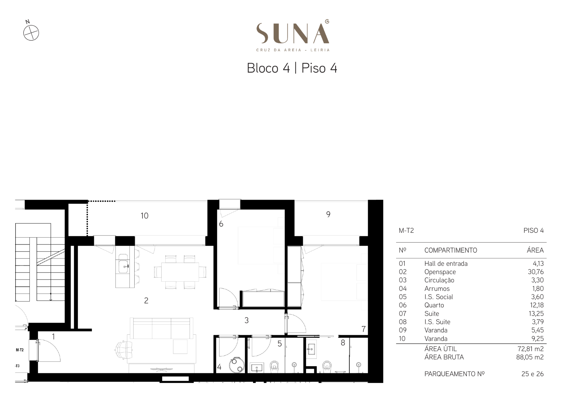 Planta — T2 — Fração M