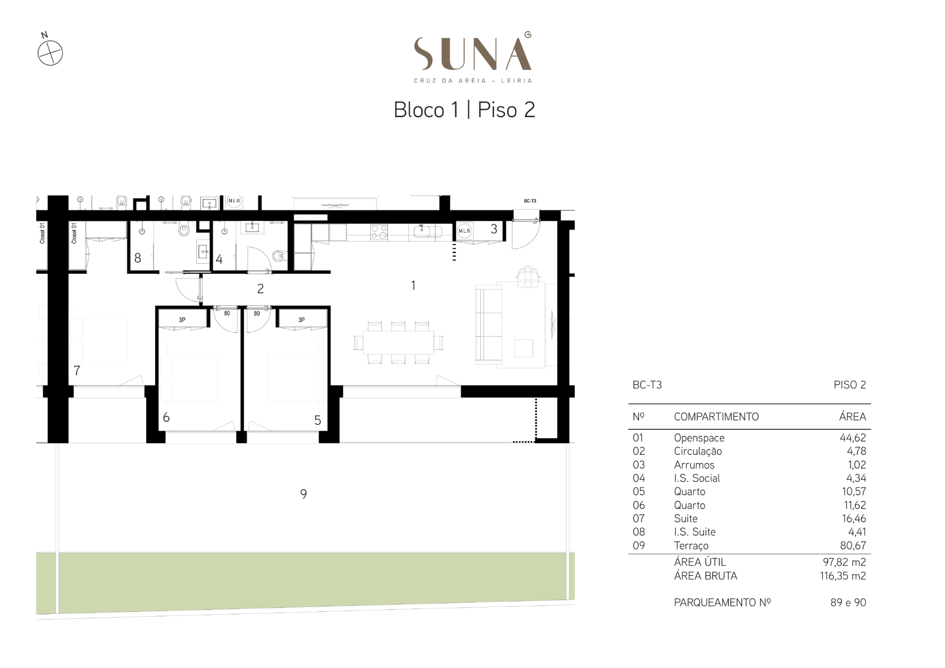 Planta — T3 — Fração BC