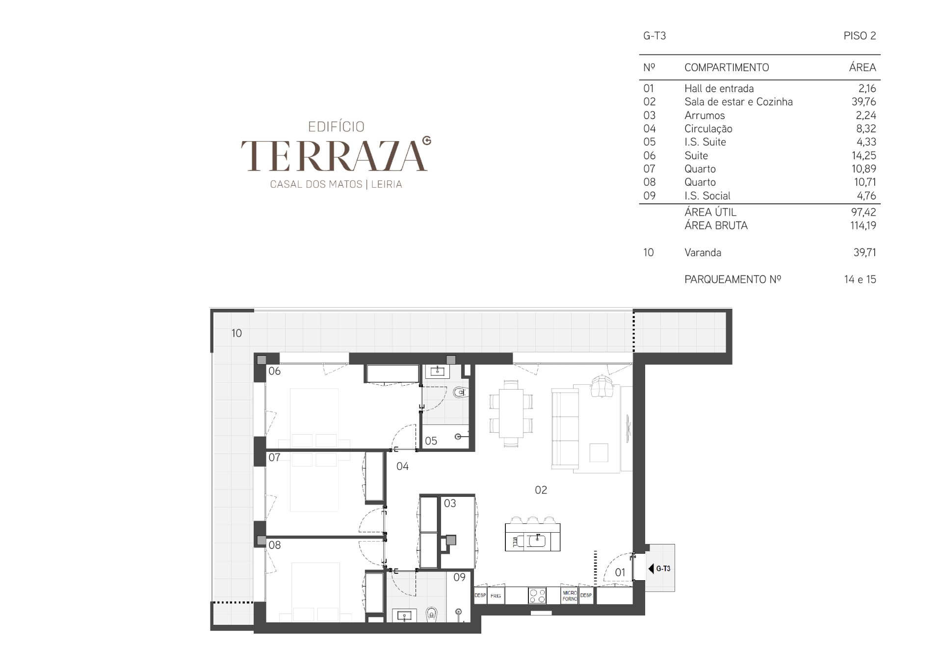 Planta — T3 — Fração G