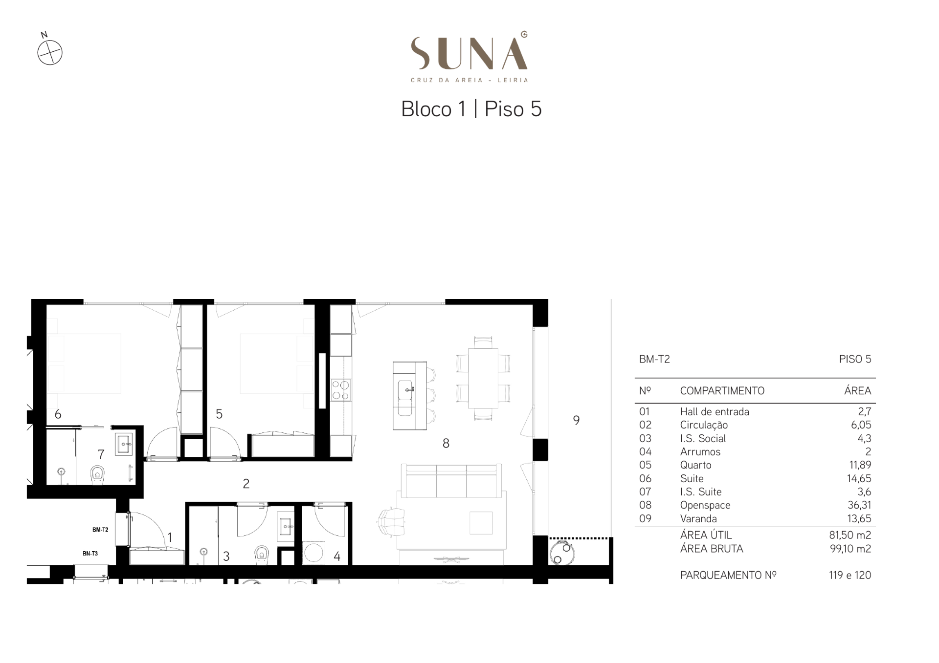 Planta — T2 — Fração BM